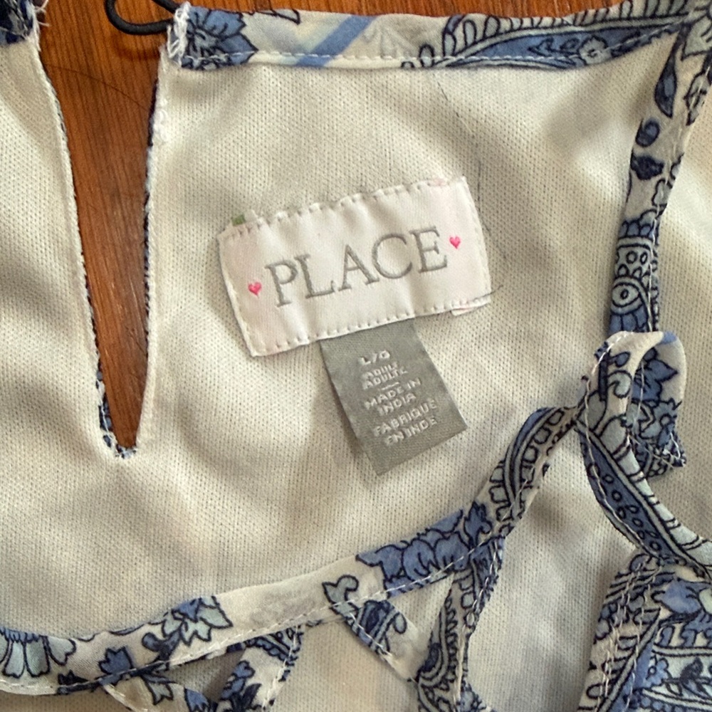 The Children's Place mommy and me matching Blue and White Paisley Dresses set - Picture 2 of 5